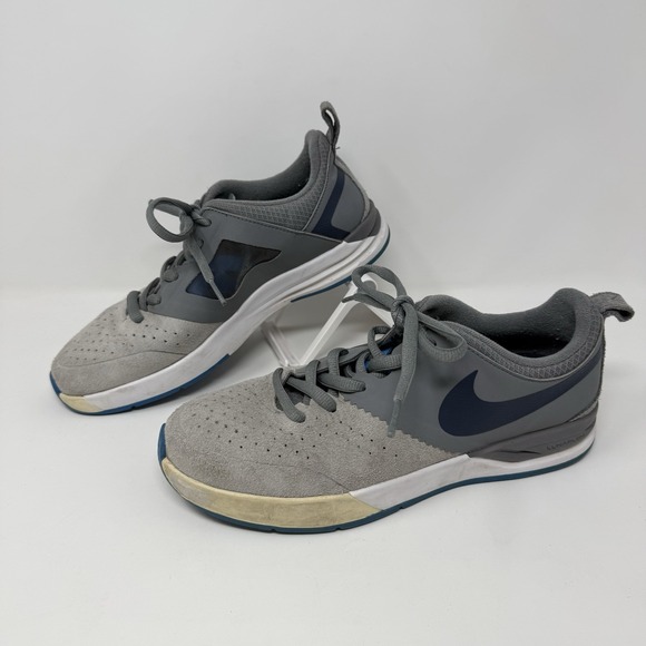 Nike SB Project BA Lunarlon Skate Shoes Cool Grey Armory Navy 599698-040 Mens 8 - Picture 1 of 16